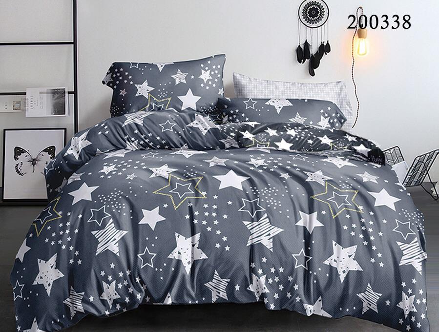 постельное белье ранфорс серого цвета со звездами