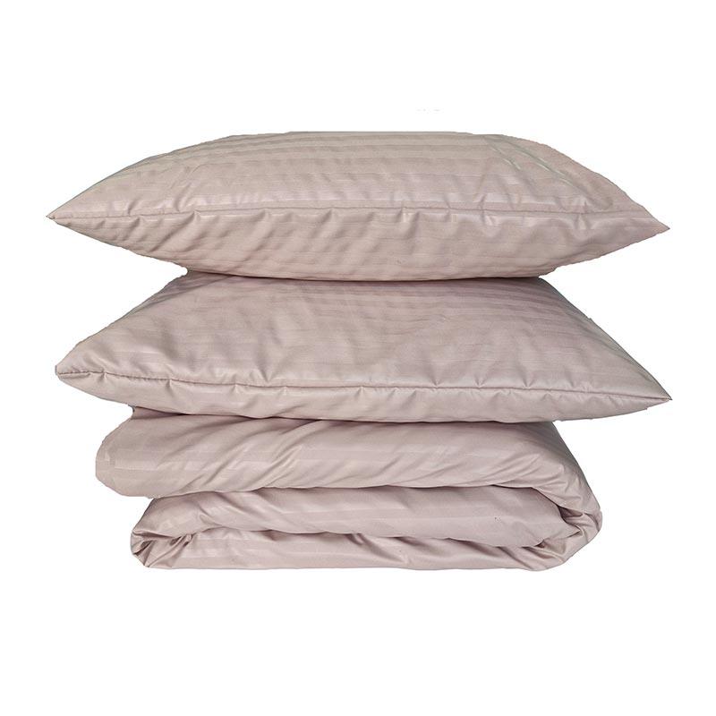 бежевое постельное белье микрофибра-страйп в полоску фото 1