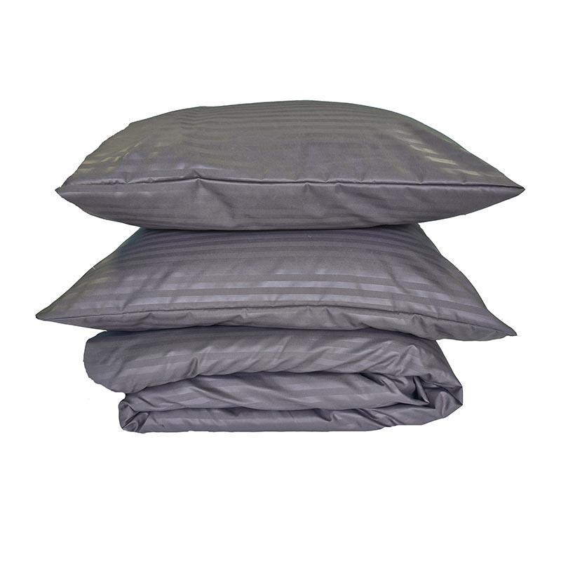 постельное белье микрофибра страйп в полоску серого цвета фото 1