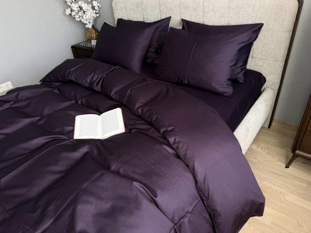постельное белье сатин темного сливового цвета фото 1