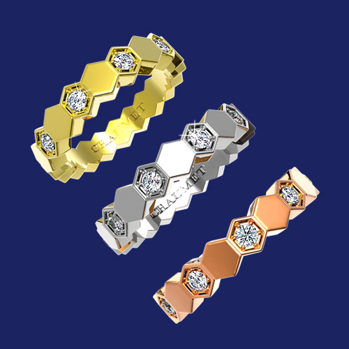 Кольцо Bee My Love half pave