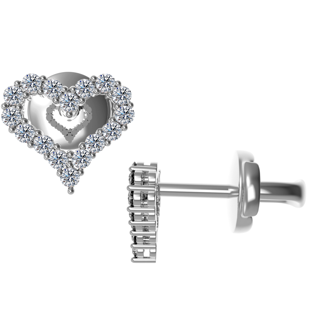 Пусети Diamond heart 1.75