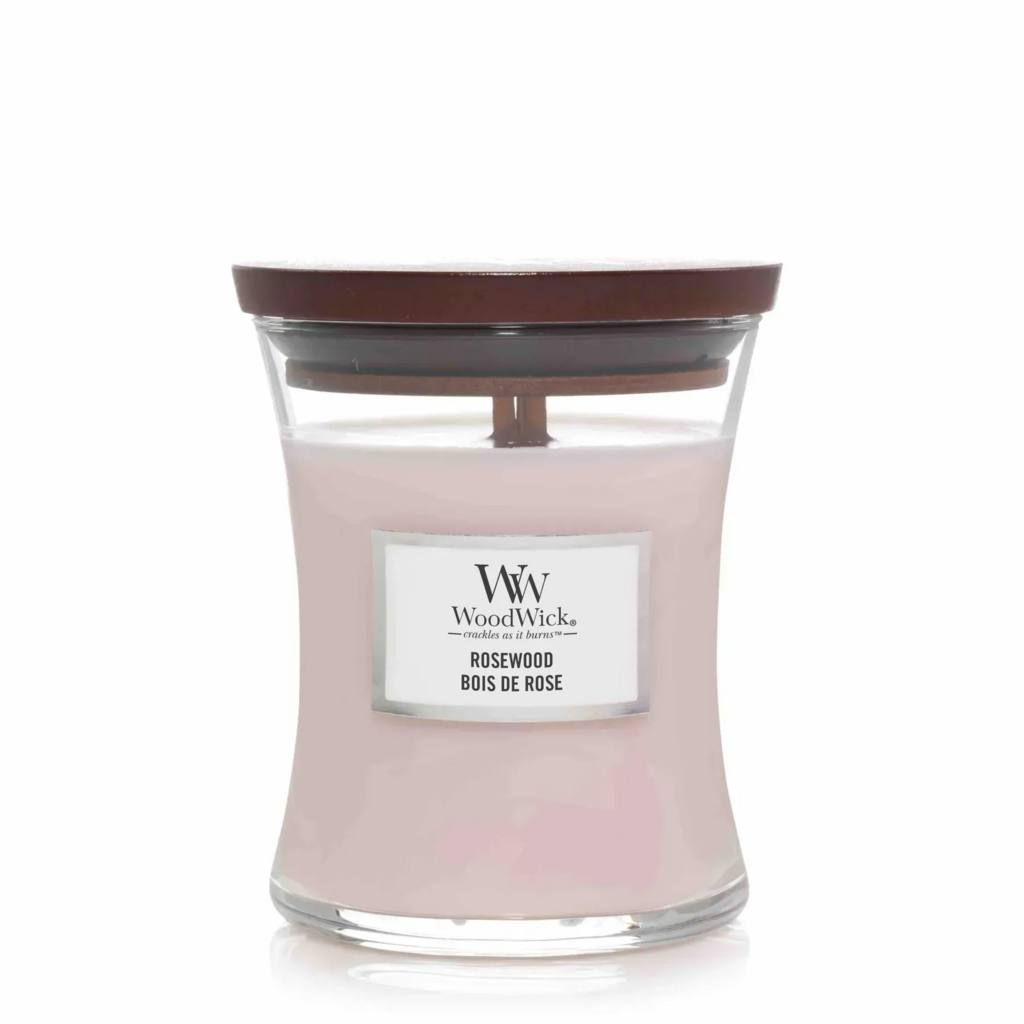 Woodwick Mini Rosewood - Ароматична свічка, 85 г