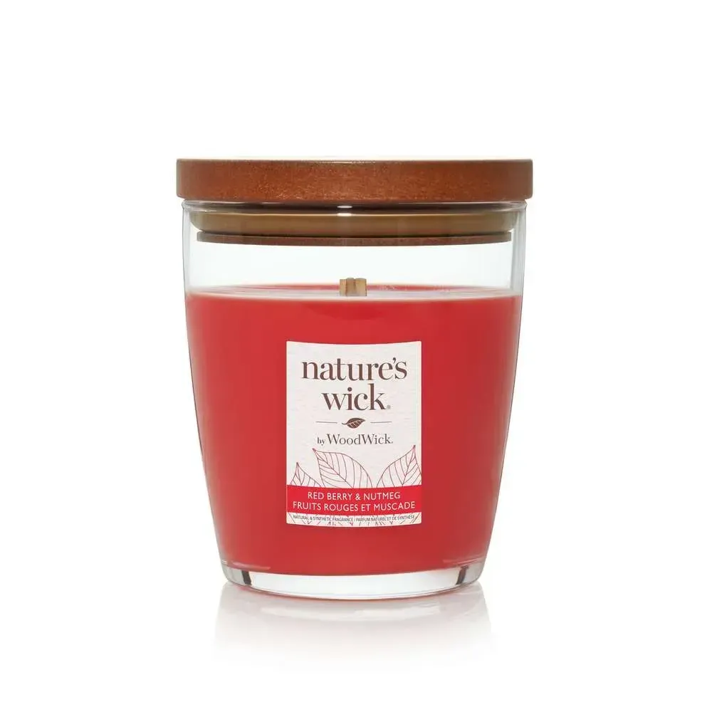 Woodwick Nature’s Wick Redberry & Nutmeg - Ароматична свічка, 284г