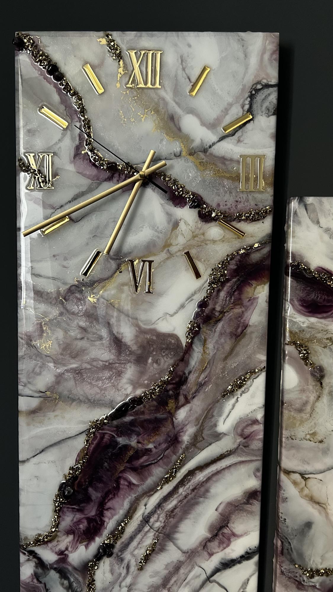 Часы-панно Purple Marble (НА ЗАКАЗ)