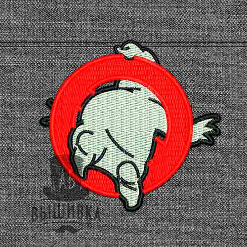 Дизайн машинной вышивки Охотники за приведениями сзади со спины