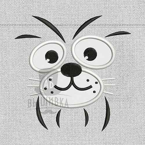 Дизайн машинной вышивки аппликации Тигренок. Набор 2