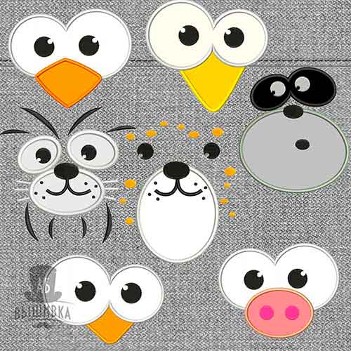 Дизайн машинной вышивки аппликации. Набор 2