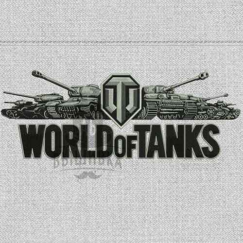 Дизайн машинной вышивки логотип World of Tanks 30х11