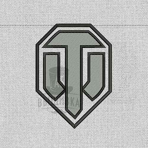 Дизайн машинной вышивки аппликации логотип World of Tanks