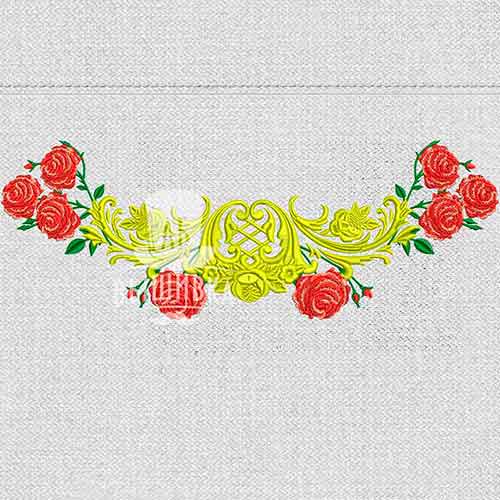 Дизайн машинной вышивки Орнамент с розами