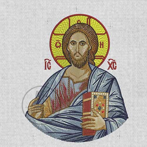 Дизайн машинной вышивки для рушныка коллекция "Петриковка". "Спаси та збережи" Икона Вседержитель