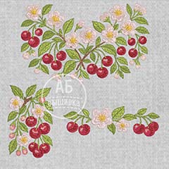 Набор дизайнов машинной вышивки для женской вышиванки Вишни