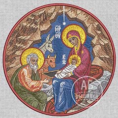 Дизайн машинной вышивки иконы Рождество Христово