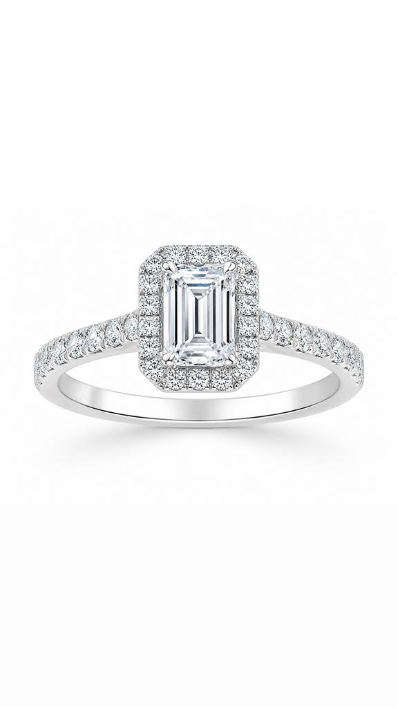 Каблучка з натуральним діамантом Emerald