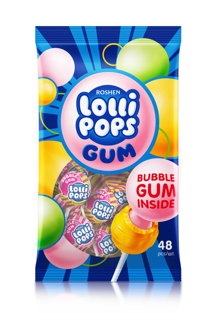 CARAMELA ROSHEN Lollipops GUM Mix de fructe 0.92kg / 9buc
