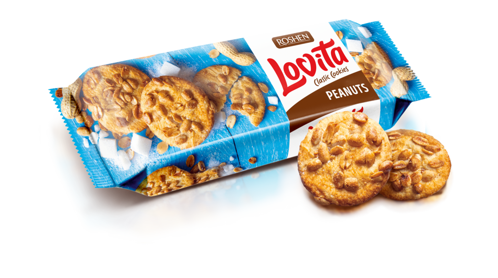 BISCUITI ROSHEN Lovita Classic arahide  150g / 16 buc