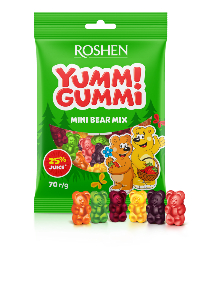 BOMBOANE DE JELEU Yummi Gummi Mini Bear Mix 70g / 22 buc
