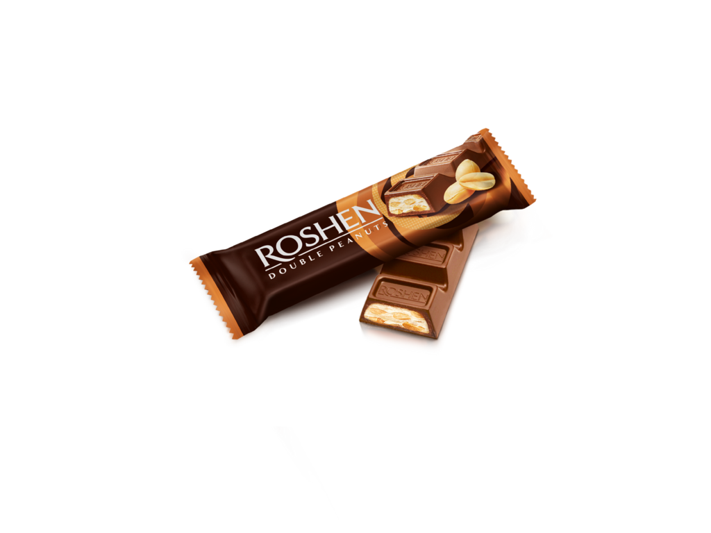 BATON ROSHEN "Double peanuts" cu lapte-ciocolata cu umplutura de arahide  29g / 30  buc