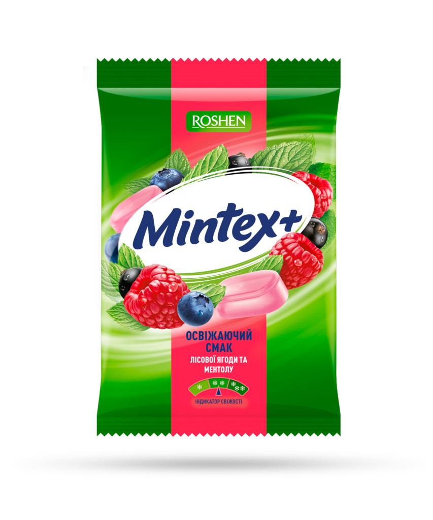 CARAMEL Mintex+ Berry cu fructe de pădure și aromă de mentol 1kg / 9 buc
