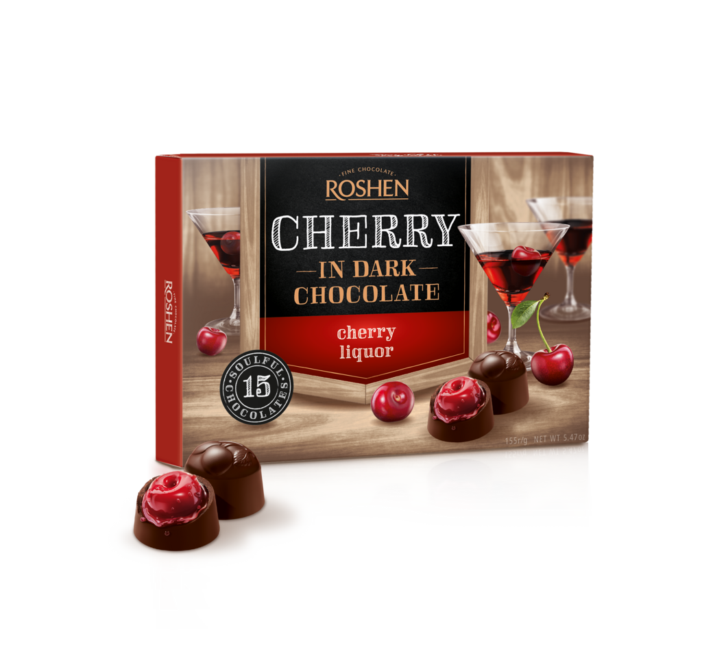 BOMBOANE ROSHEN  Cu Vișine în lichior de vișine 155g / 10 buc