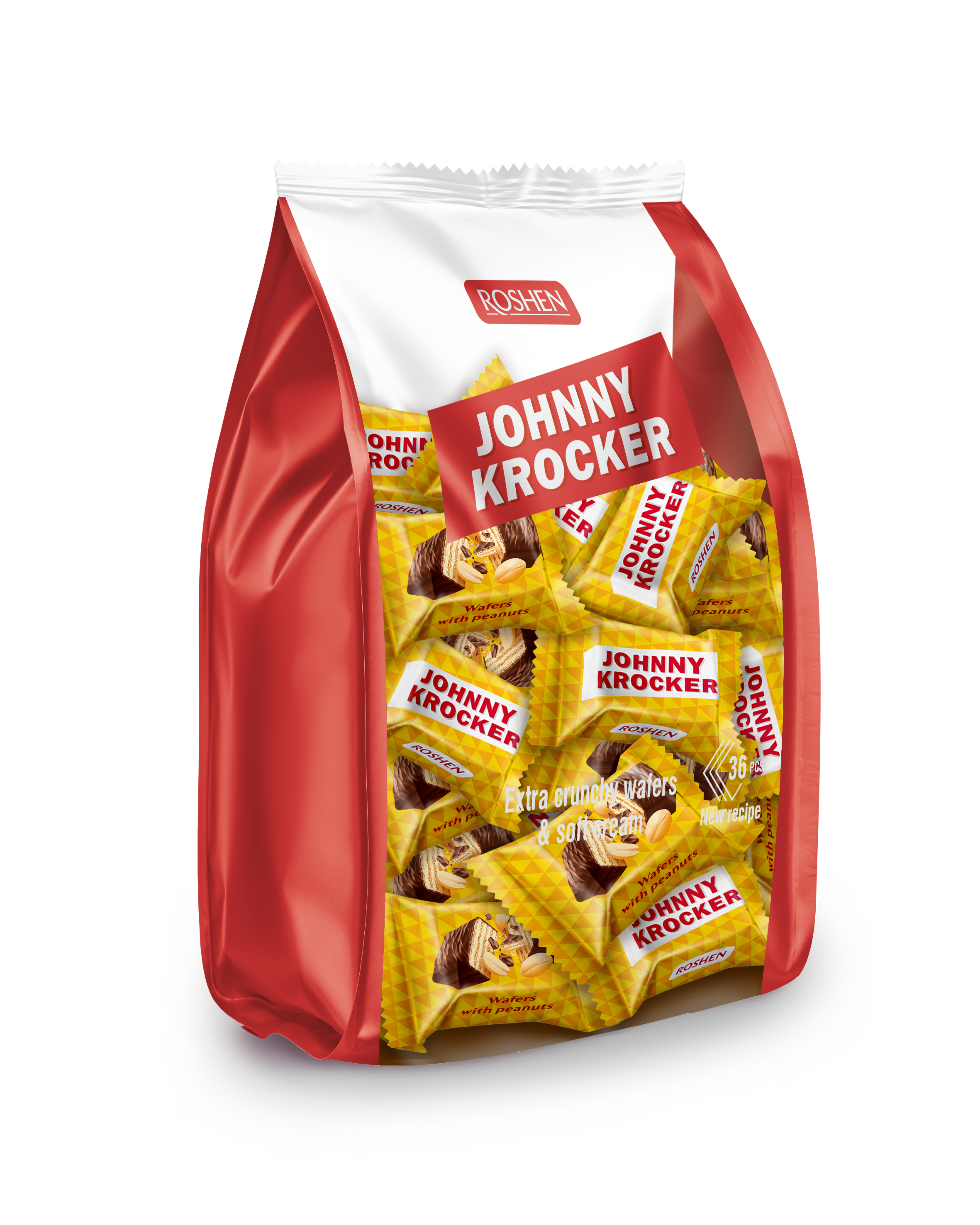 Wafers ROSHEN Johnny Krocker peanut 1 kg / 4 buc
