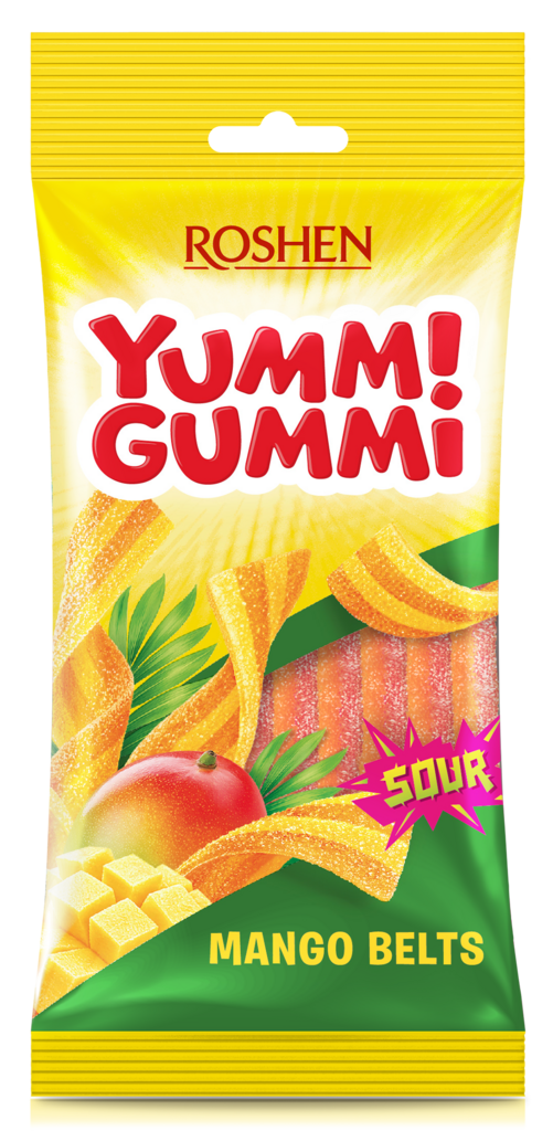 BOMBOANE DE JELEU Yummi Gummi Mango Belts 70g / 40 buc