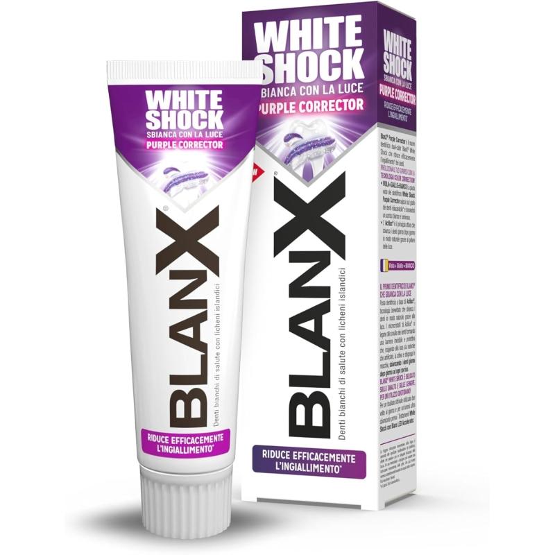 Зубная паста Blanx White Shock Purple Corrector отбеливающая с фиолетовым корректором 75мл Италияe