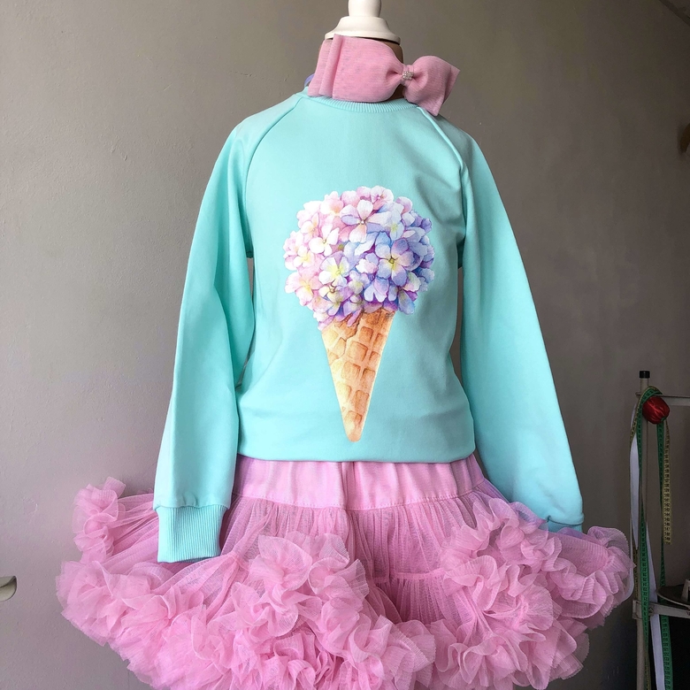 Cвитшот мятный "Гортензия"