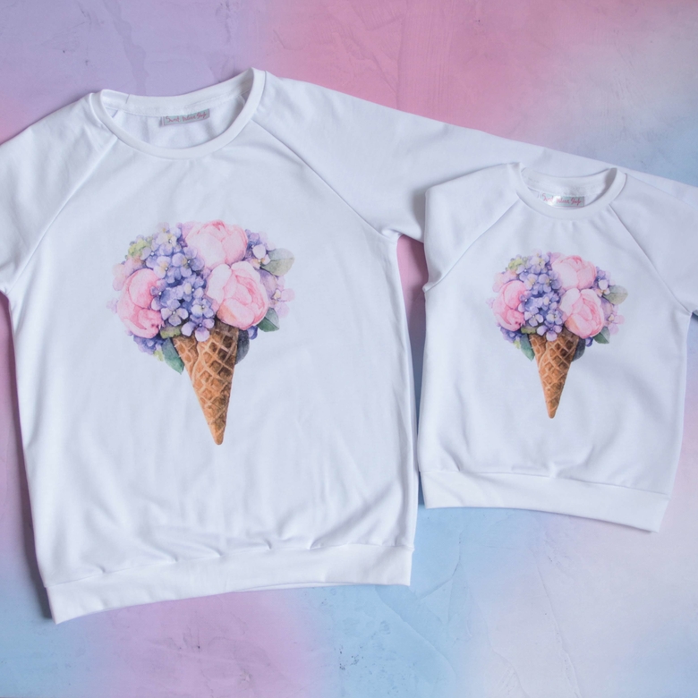 Свитшоты белый "Пион"