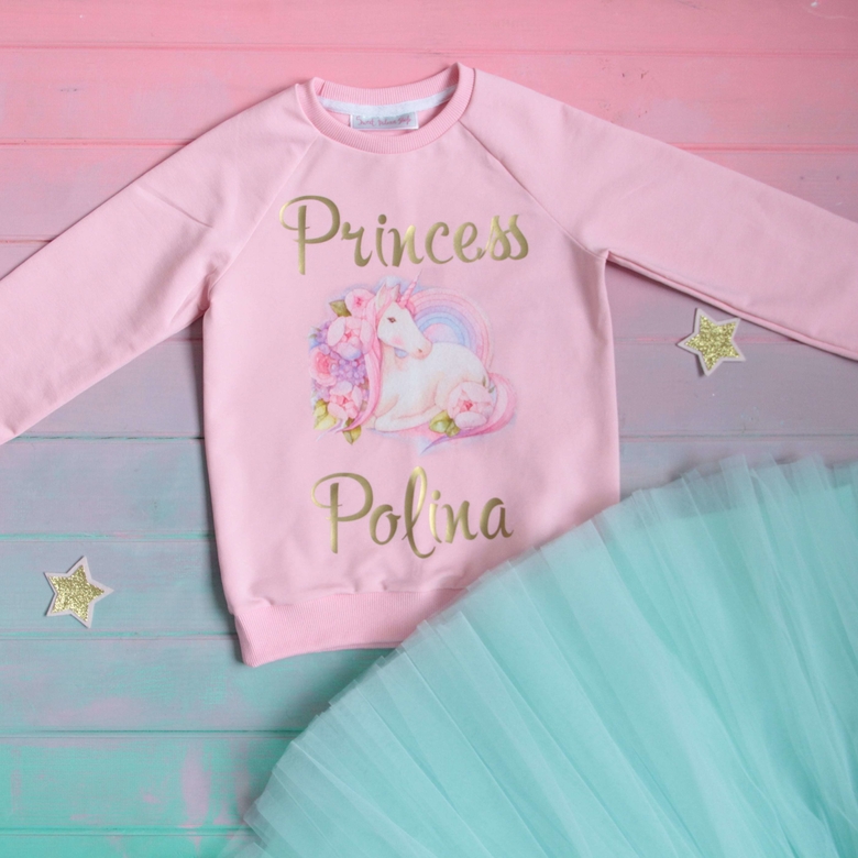 Cвитшот розовый с "Единорогом"