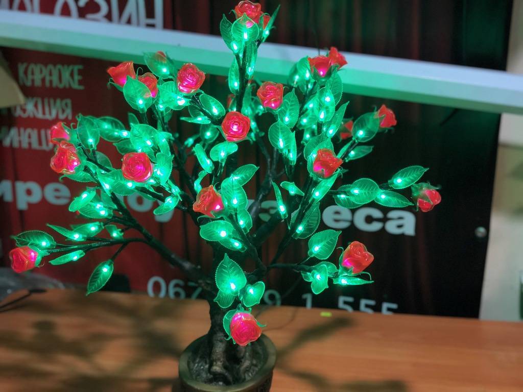 Светодиодное дерево "Бонсай Роза"