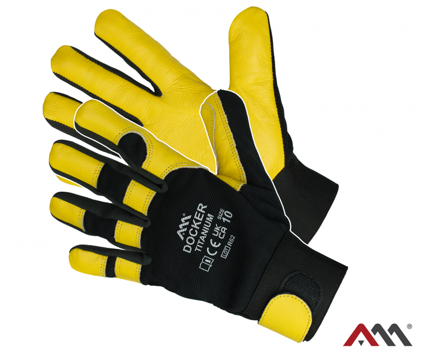 ArtMas Gloves DOCKER TITANIUM - Посилені шкіряні рукавички