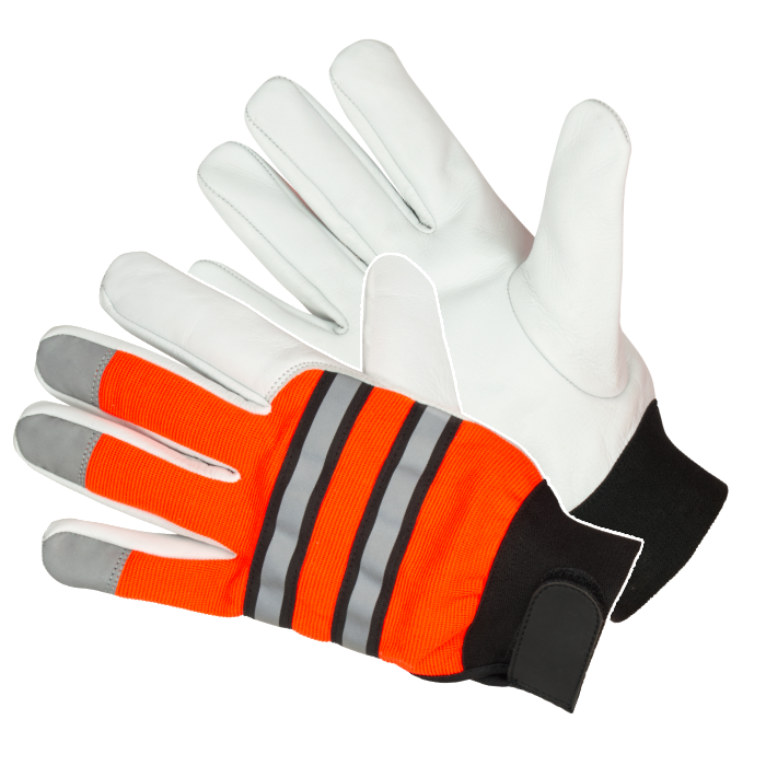 ArtMas Gloves DOCKER-REF - Посилені шкіряні рукавички зі світловідбиваючими стрічками