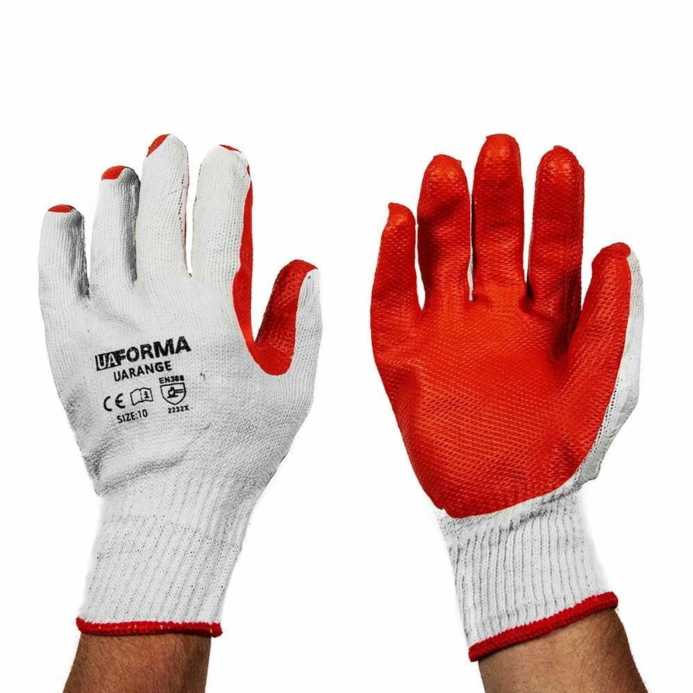UAFORMA Gloves UARANGE - Рукавиці робочі трикотажні, бруківочні вкриті подвійним шаром вулканізованої гуми