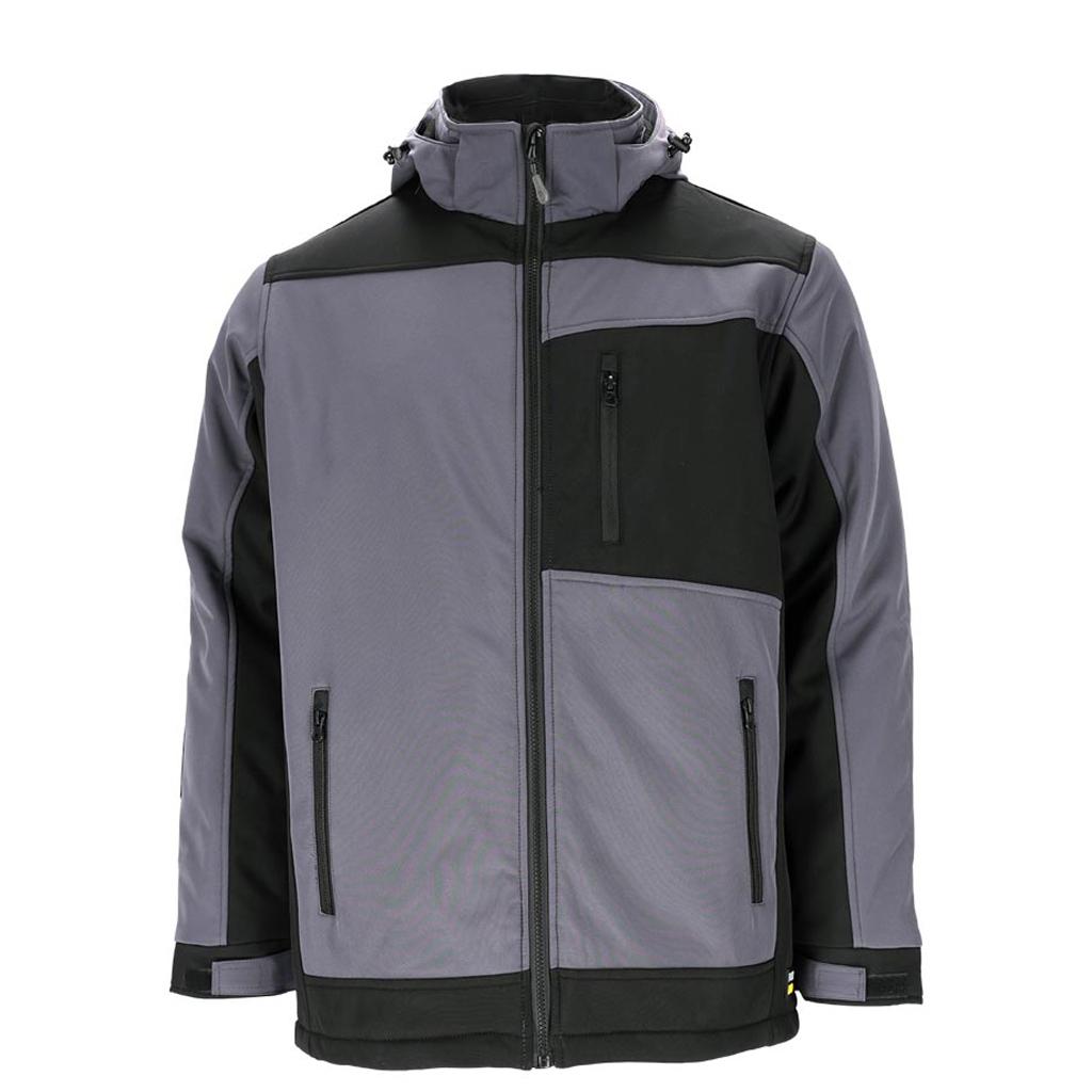 REIS FORECO-WSH SB Jacket - Робоча куртка Softshell з капюшоном чорно-сірого кольору