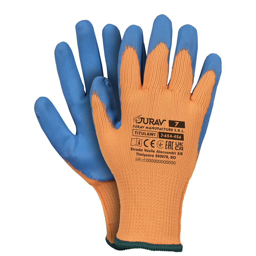 JURAV Gloves J-TITULAWI PN - Захисні утеплені рукавички покриті латексом