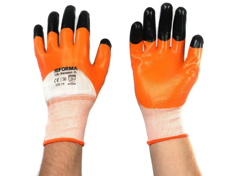 UAFORMA Gloves UA-XERONIT ORANGE - Рукавиці робочі з нітриловим покриттям