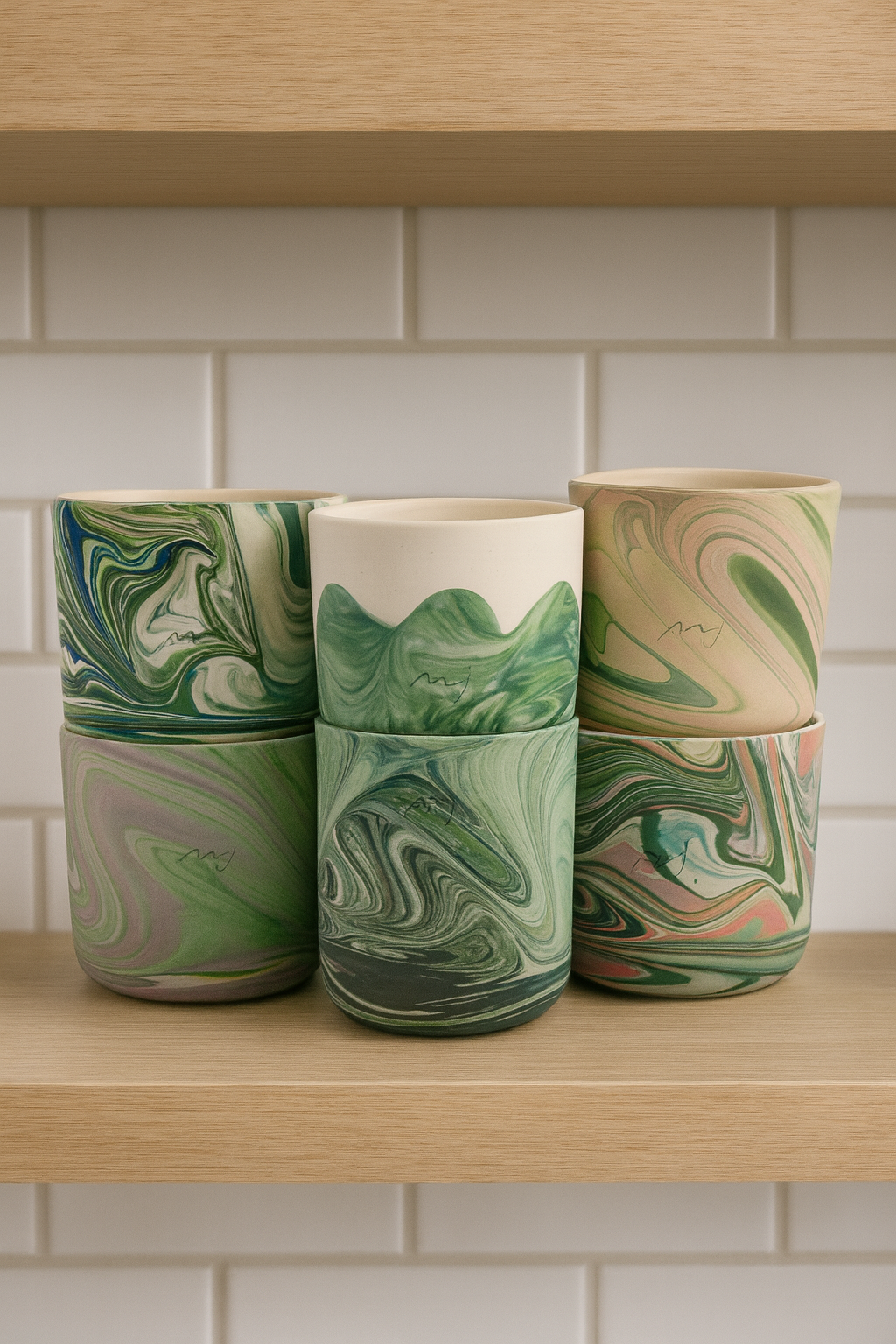 Marbling cup Green