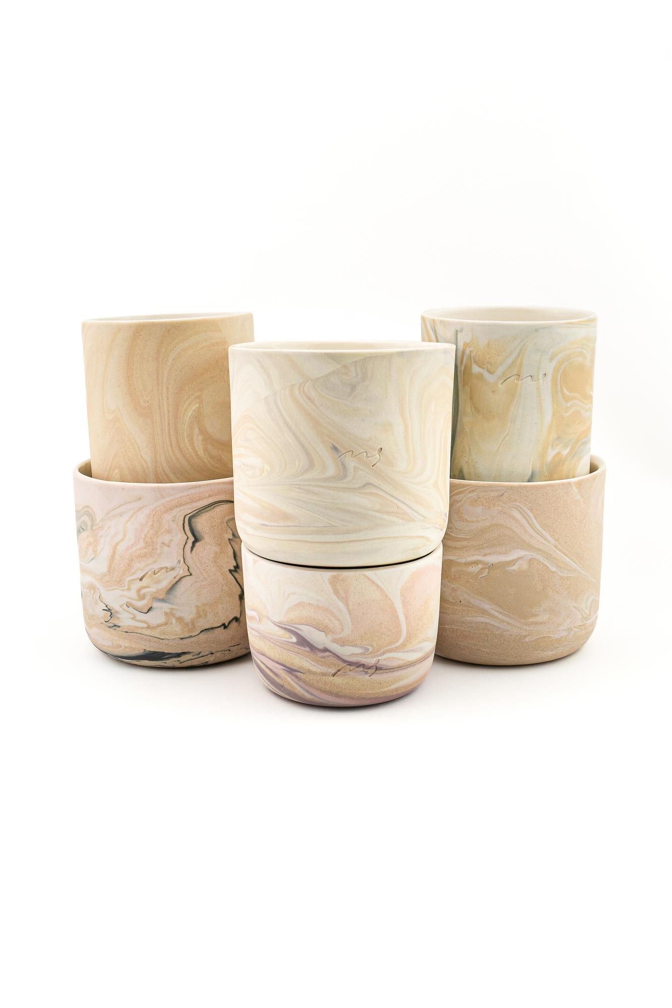 Marbling cup Beige
