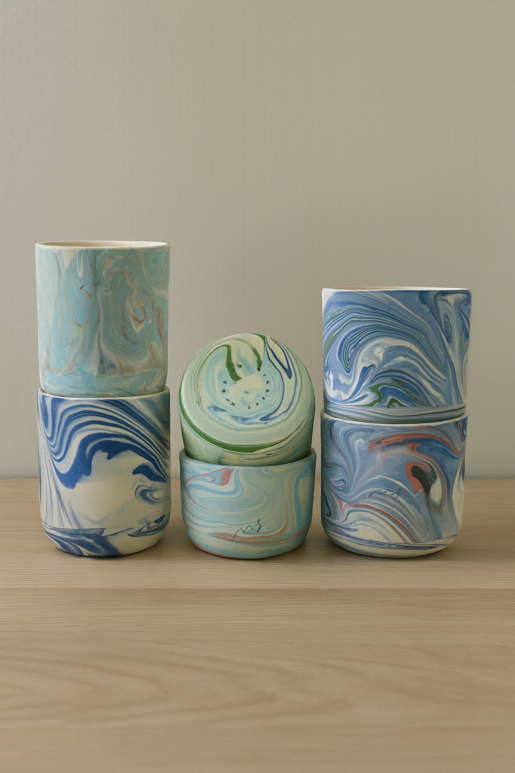 Marbling cup Blue