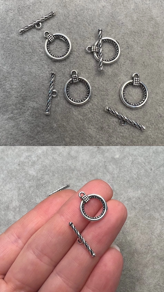 Тогл серебро 925 пробы 12 мм