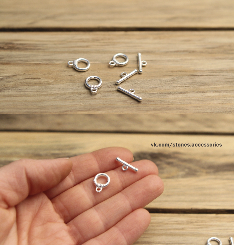 Тогл серебро 925 пробы 10 мм