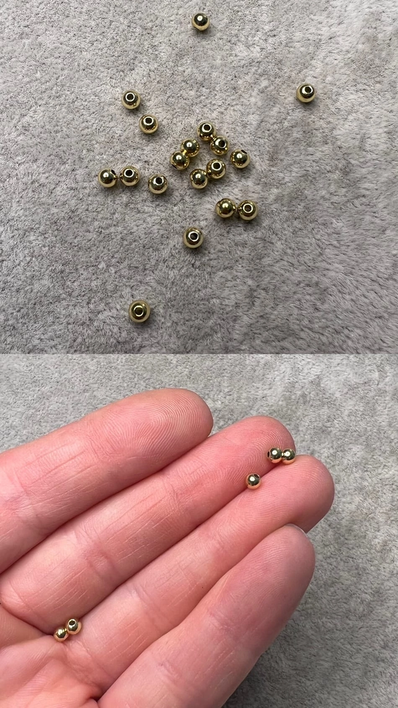 Бусины 925 пр + позолота 3  мм