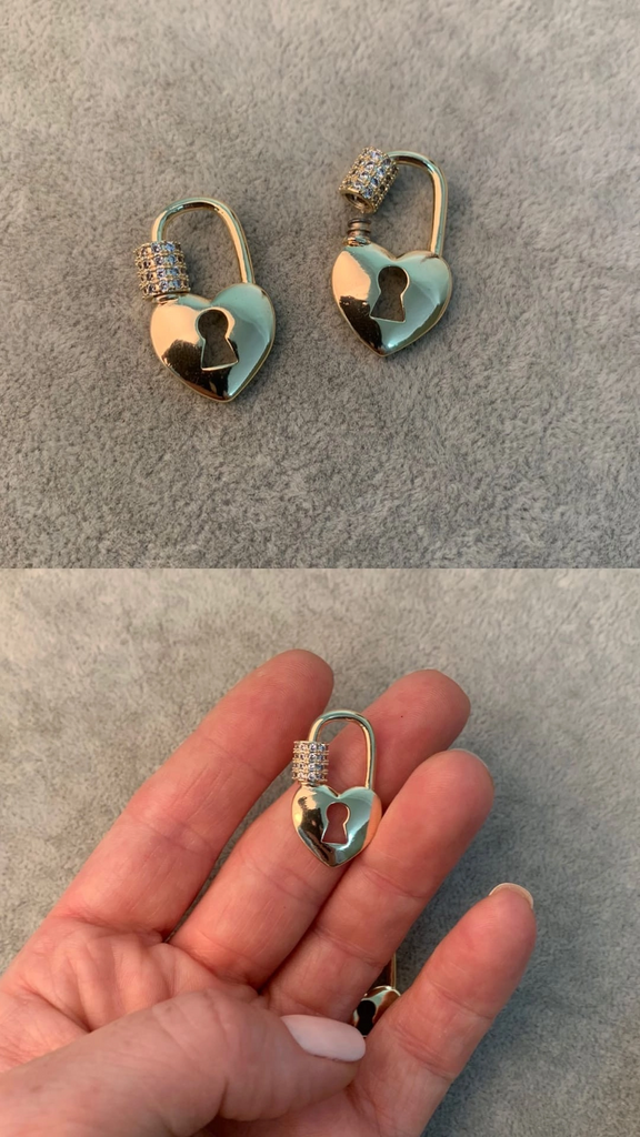 Застежка - сердце с позолотой