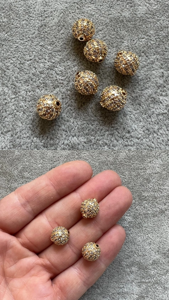 Бусины с позолотой 10 мм