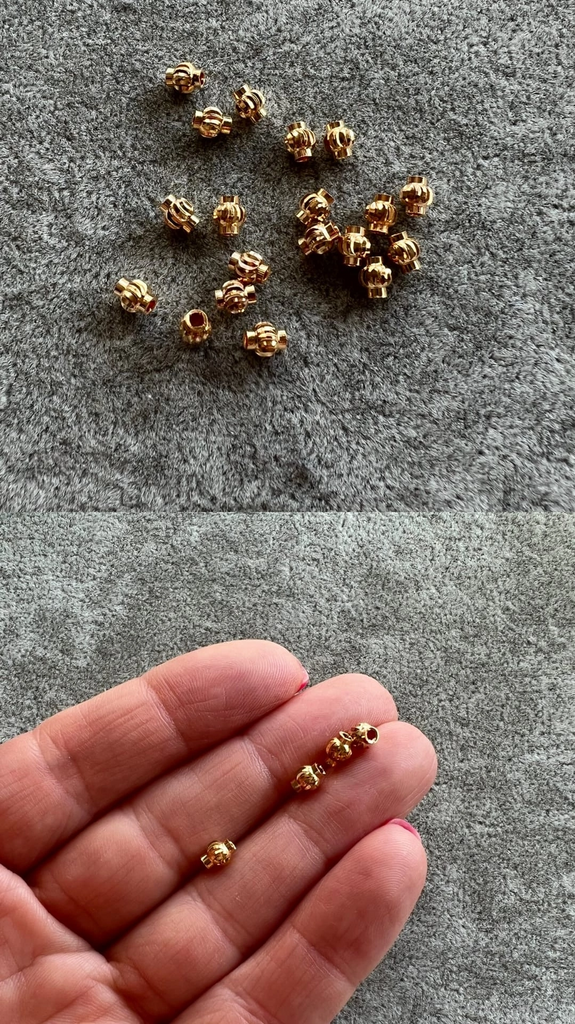 Бусины с позолотой 5 х 4 мм