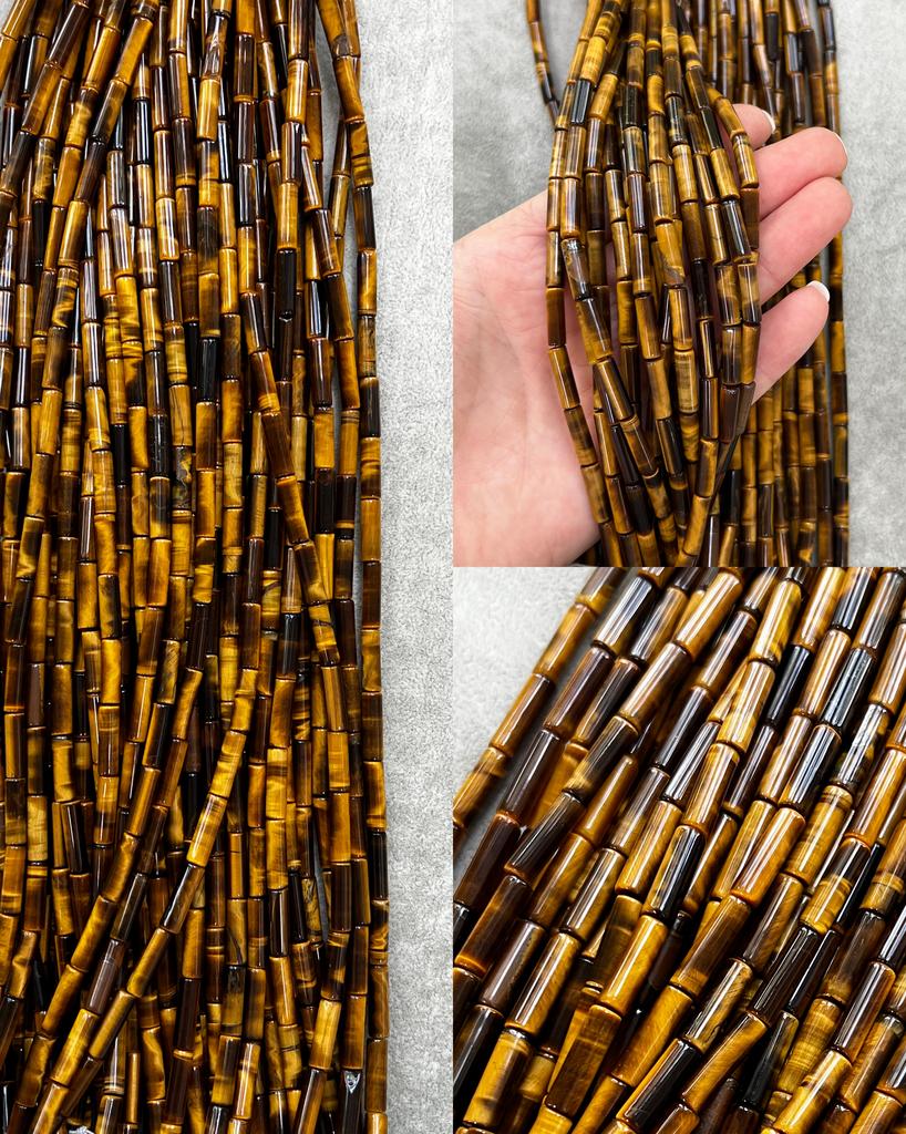 Тигровый глаз трубочки 14 х 4 мм