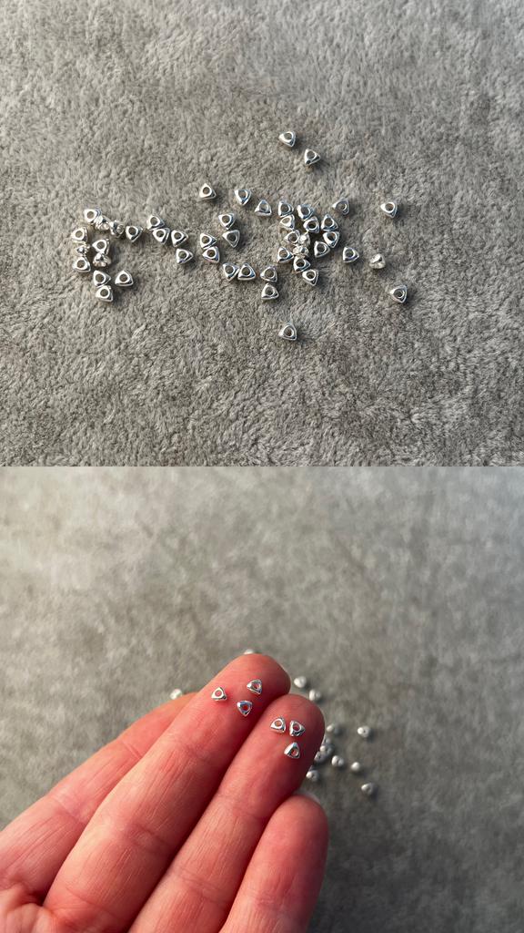 Бусины 925 пр 3 х 2,5 х 1 мм