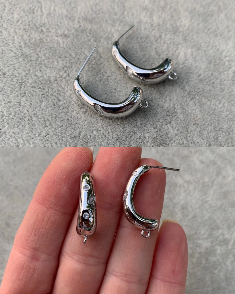 Швензы - пусеты родий 24 мм